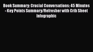 Read Book Summary: Crucial Conversations: 45 Minutes - Key Points Summary/Refresher with Crib