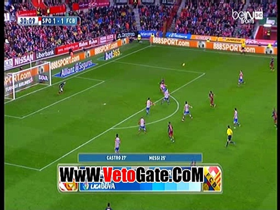 "ميسى"يتقدم بالهدف الثانى لبرشلونة فى سبورتنج خيخون