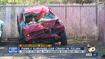 Family wants to find strangers who helped rescue them after car crash