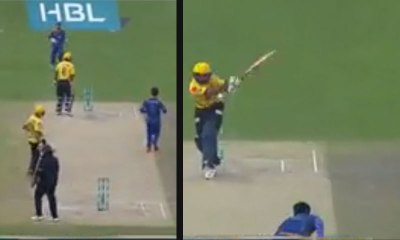 Amir's Ball hit Hafeez and what happened on next ball
