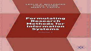 Formulating Research Methods for Information Systems  Volume 2