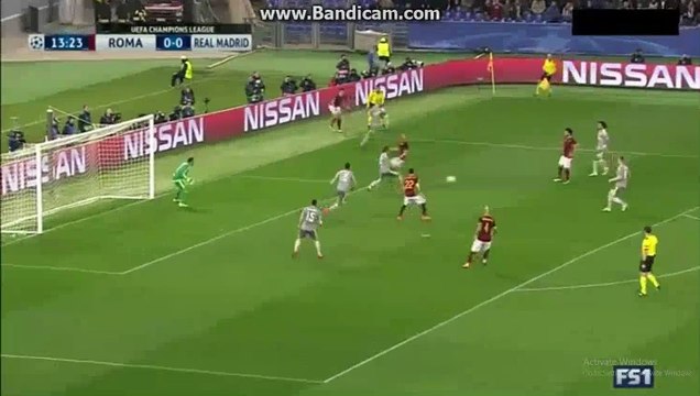 As Roma 1st BIG CHANCE TO SCORE ROMA 0-0 REAL MADRID 17-02-2016