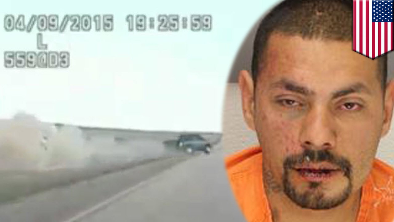 Meth-head flies through the air when high-speed chase ends with crash