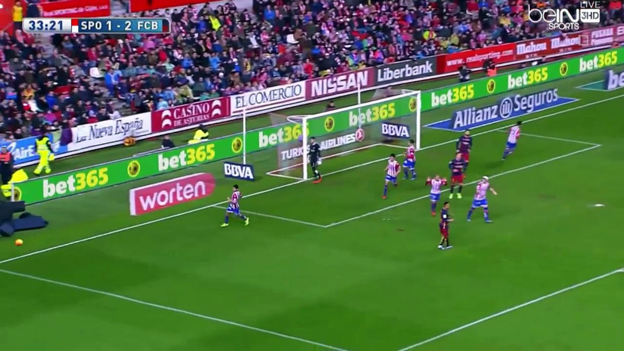 ملخص مباراة برشلونة وسبورتينغ خيخون 3-1 [2016-0...