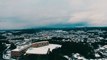 Snowy Kagoshima Flying drone in the Snow