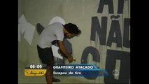 Grafiteiro escapa por pouco de tiro em São Paulo