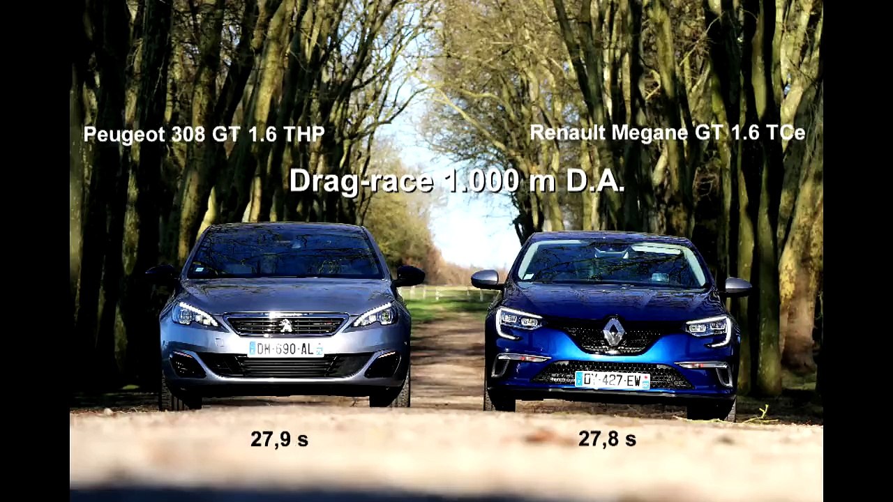 Drag-race : Peugeot 308 GT vs. Renault Mégane GT