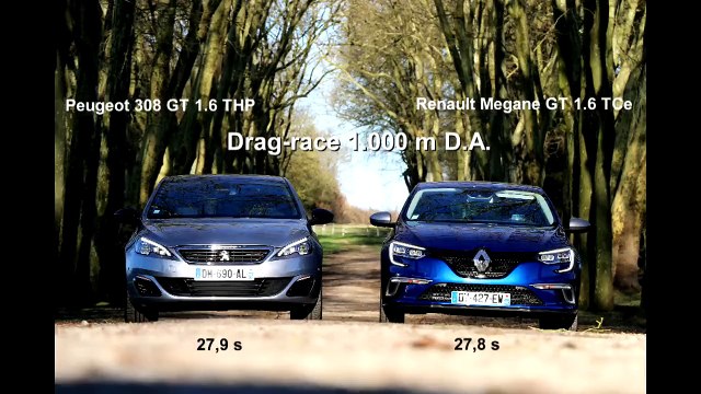 Drag-race : Peugeot 308 GT vs. Renault Mégane GT