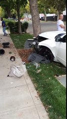 Thieves steal a car and crash into a tree leaving jewelry behind | Worldstar!!!