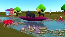 Dinosaurs, Elephant & Gorilla Cartoon In Rain Rain Go Away & Row Row Your Boat Nursery Rhy