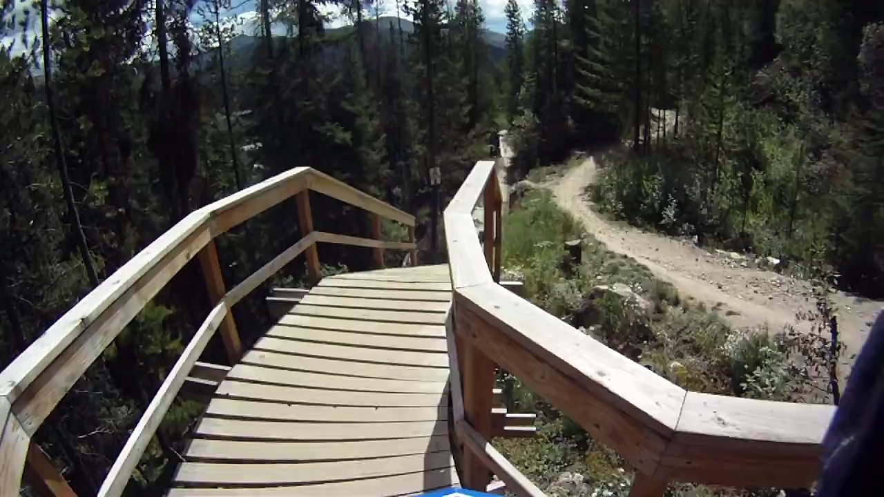Downhill mountain biking Winter Park Trestle Be All U Can Be Go Pro helmet cam