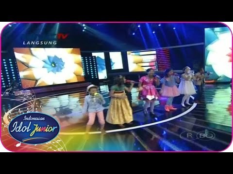 ALL JUNIORS - YANG PENTING HAPPY (Duo Maia) - Spektakuler Show 9 - Indonesian Idol Junior