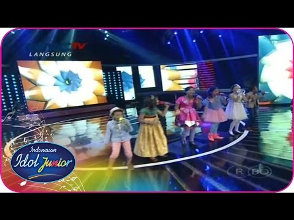 ALL JUNIORS - YANG PENTING HAPPY (Duo Maia) - Spektakuler Show 9 - Indonesian Idol Junior