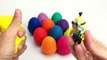 LEARN COLORS Play Doh Surprise Eggs Frozen Peppa Pig Masha Minions Shopkins Toys Play Dough Eggs