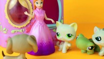 LPS Cafe with Disney Frozen Anna Magic Clip Doll Littlest Pet Shop Play Doh Food DisneyCarToys