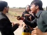 Village girls dancing with City boy on roads somewhere in Pakistan