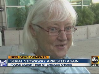 Serial stowaway arrested again