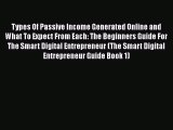PDF Types Of Passive Income Generated Online and What To Expect From Each: The Beginners Guide