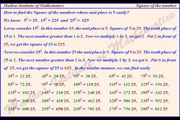 SQUARE OF THE NUMBER WHOSE UNIT PLACE IS 5