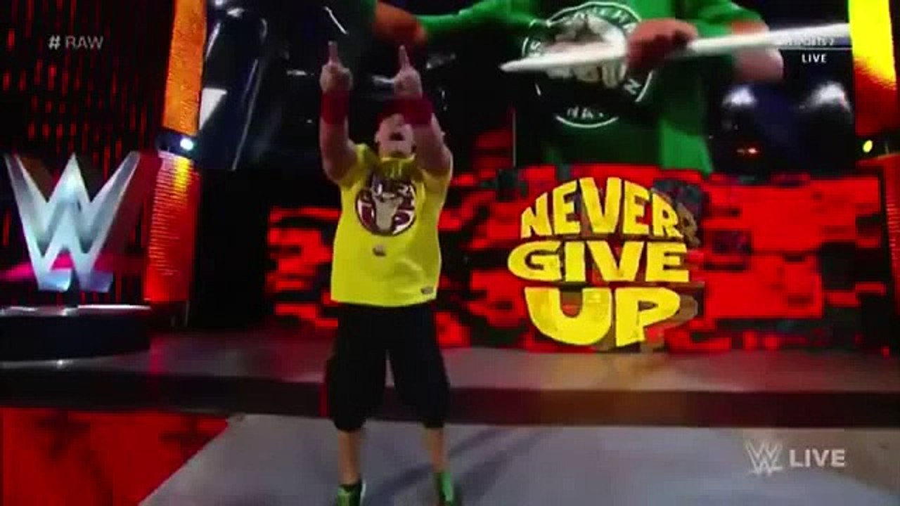 John Cena Vs Seth Rollins (Steel Cage Match) WWE RAW 2016 - Brock Lesnar Returns