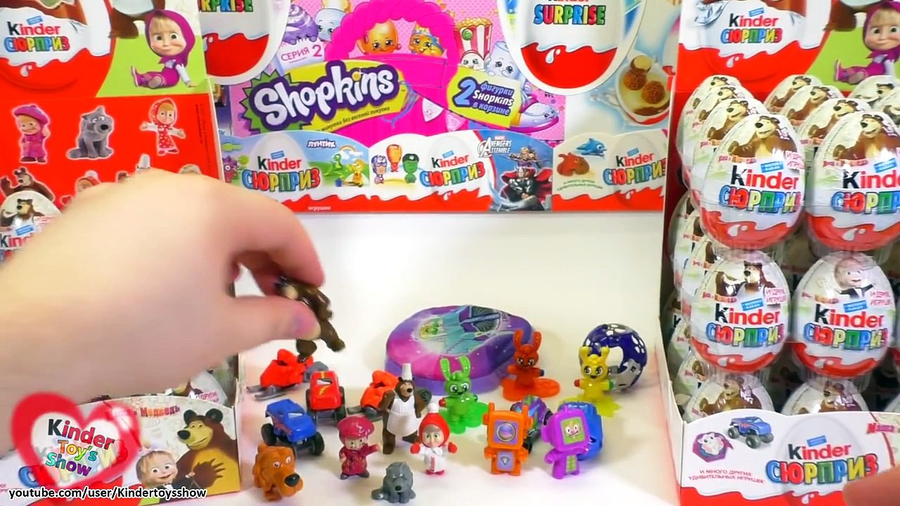 Киндер Сюрприз Маша и Медведь 3, распаковка киндеров с игрушкой Kinder Surprise Masha and the Bear 3