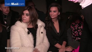 Emily Ratajkowski suits up at Boss Fashion Show for NYFW _ Daily Mail Online