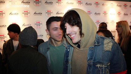 Bring Me The Horizon at NME awards before jumping on Coldplay's table