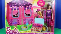 Frozen Family Kids, Anna, Kristoff Jr CAMPING with Barbie Sisters Safari Tent Skipper DisneyCarToys