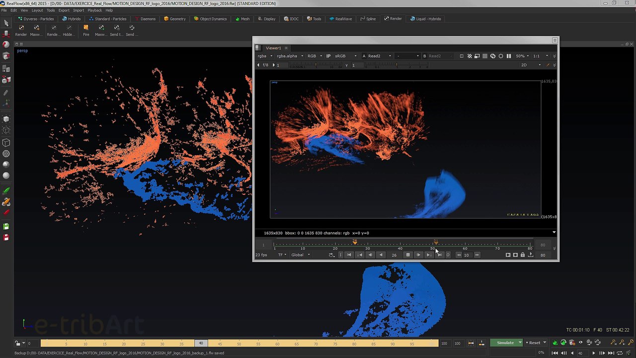 Tuto du Jeudi : nouveau logo d'e-tribArt sous Realflow