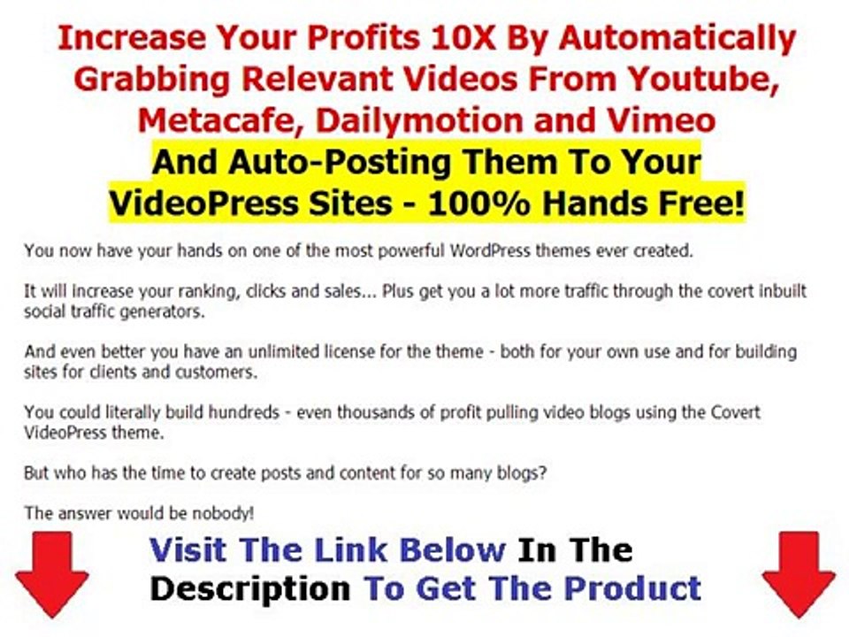 Get Covert Video Content Plugin + 50% OFF