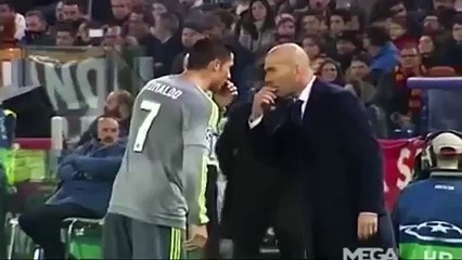Cristiano Ronaldo y Zidane pactan el cambio durante AS Roma-Real Madrid