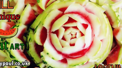 Art In Watermelon Rose - The Art of Vegetable and Fruit Carving Garnish