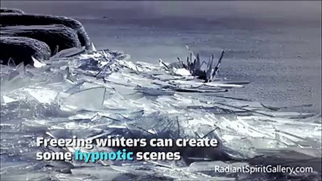 Mesmerizing video of ice sheets stacking up on lake