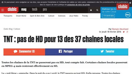 TNT - Pas de HD pour 13 des 37 chaînes locales