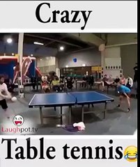 Funny Videos Crazy Table Tennis With Head (Funny Videos 720p)