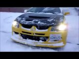 Subaru STi vs Mitsubishi EVO Off-road Drifting in Snow