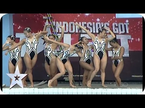 Cool Swimming Technique-Jakarta Synchronized Swimming Senior-AUDITION 2-Indonesia's Got Talent [HD]