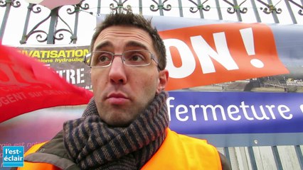 Les salariés d'EDF en grève à Nogent-sur-Seine