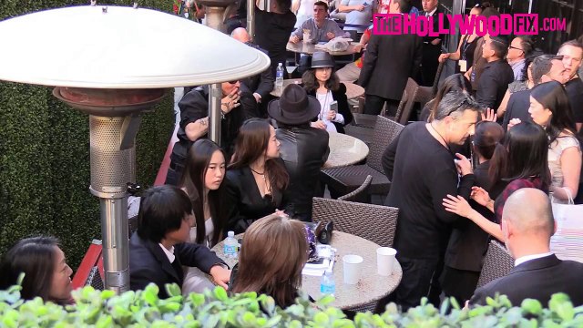 Johnny Depp & Aerosmith Guitar Player Joe Perry Have Drinks Before The 58th Grammy Awards