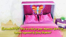 How to make an American Girl Doll Bed and Bedding - No Sew- Doll Crafts