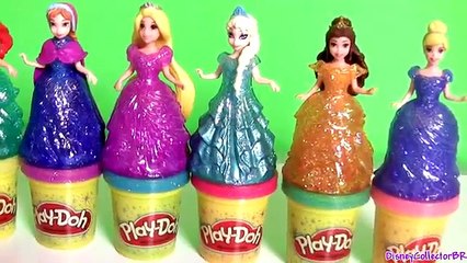 Play Doh Sparkle Princess Ariel Elsa Anna Disney Frozen MagiClip
