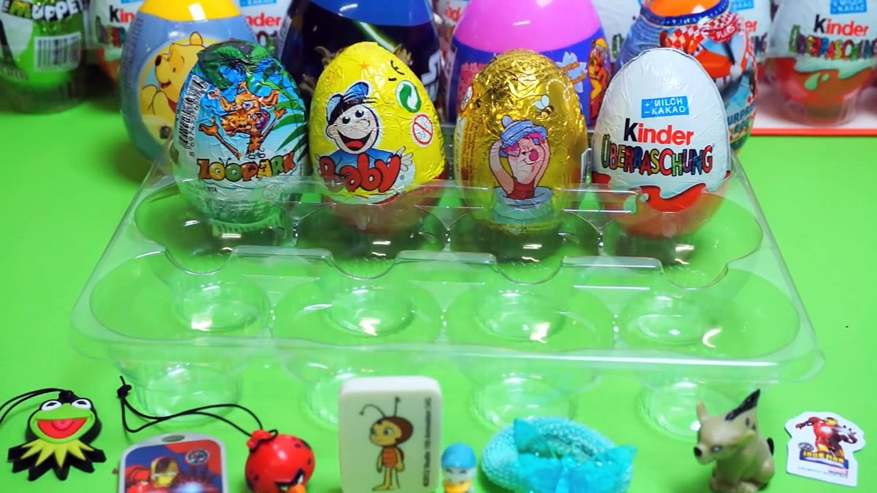 16 Surprise Eggs, Angry Birds Kinder Surprise Mickey Mouse Disney Pixar Cars 2