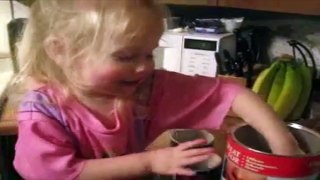 Little Girl Makes Hot Chocolate