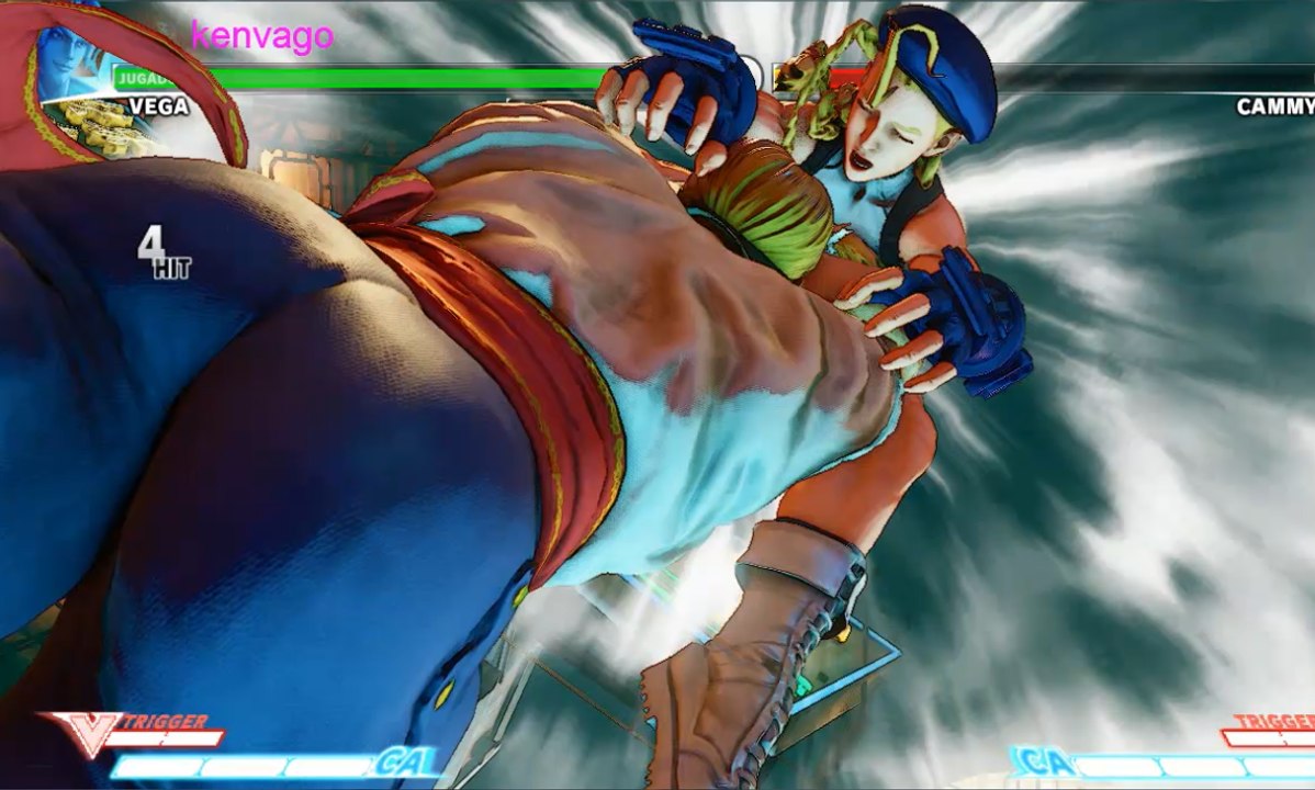 super street fighter 5 V (Ryona),Vega super special on CAMMY,slow motion