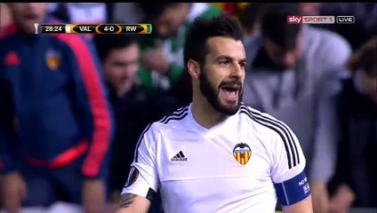 4-0 Alvaro Negredo Goal - Valencia vs Rapid Vienna - 18-02-2016 HD