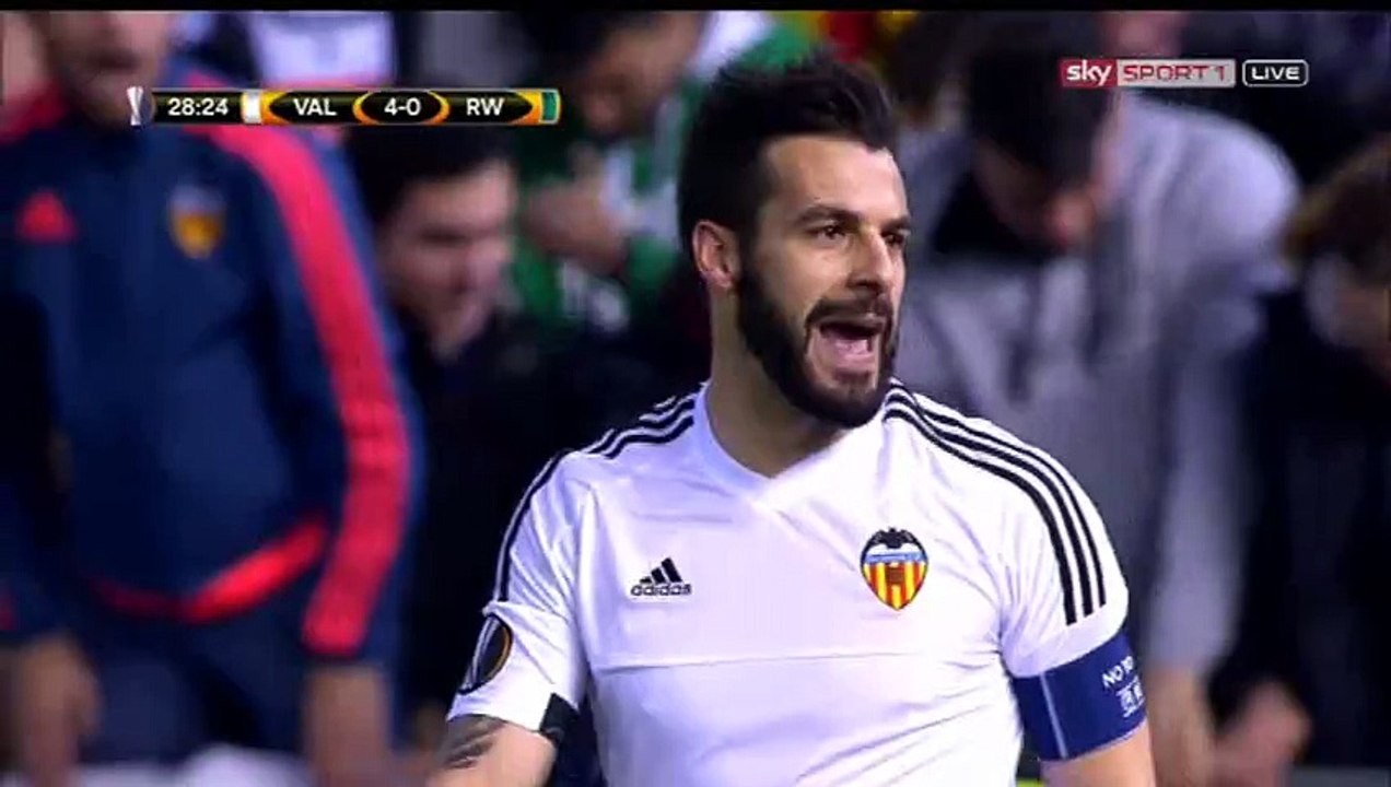 Alvaro Negredo Goal HD - Valencia 4-0 Rapid Vienna - 18-02-2016