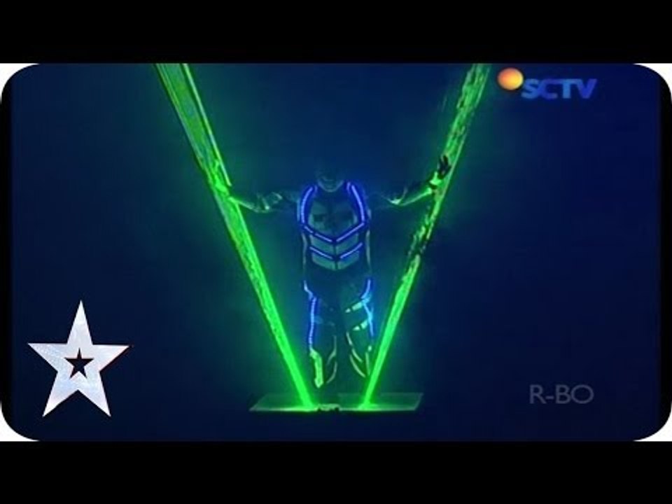 Epic Laser Performance by Laserman - Audition 2 - Indonesia's Got Talent