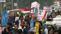 Thousands protest against 'sedition' arrest of JNU student leader