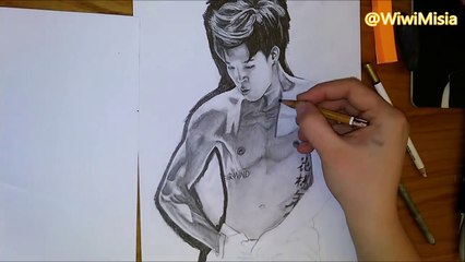 Speed drawing Park JiMin ABS (박지민) BTS 방탄소년단 kpop FanArt