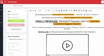 CopyBuilder Demo | 50% Discount and Bonus